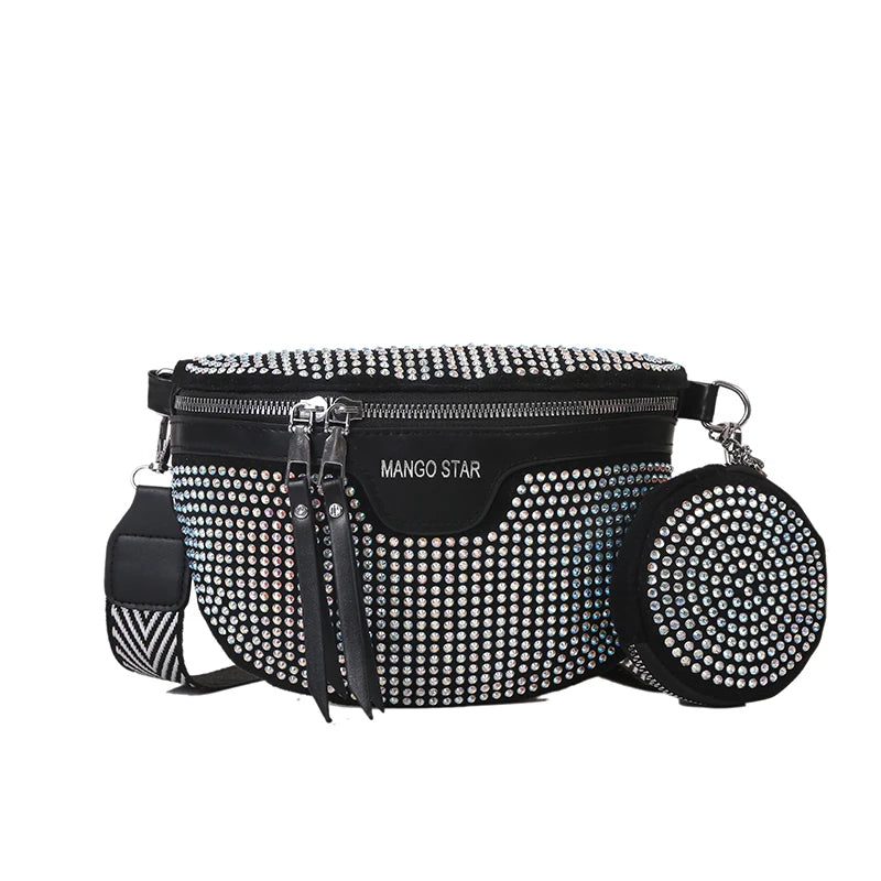 Rivet Waist bags for Women Chain Fanny Pack Belt Bag Chest Bag