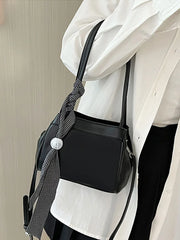 Solid Small Female Bag Top Handle Scarf Women's Bag Shoulder Handbags