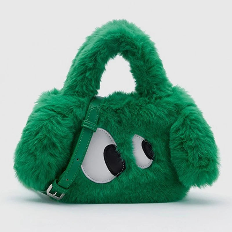Soft Plush Women Handbags Faux Fur Large Winter Shoulder Bags