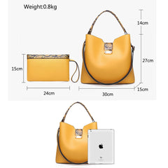 Women Bags PU Leather Crossbody Shoulder Bucket Bag Satchels