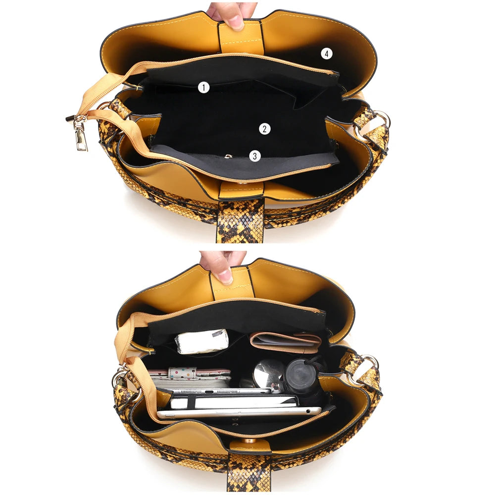 Women Bags PU Leather Crossbody Shoulder Bucket Bag Satchels