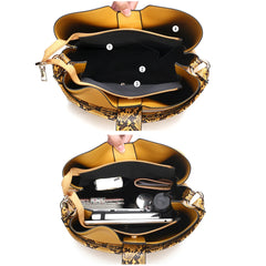 Women Bags PU Leather Crossbody Shoulder Bucket Bag Satchels
