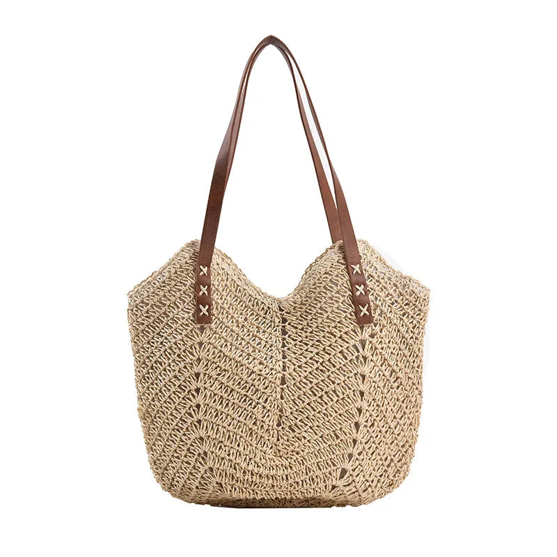 Raffia Round Barrel Woven Crossbody Bag Handbags Beach Shoulder