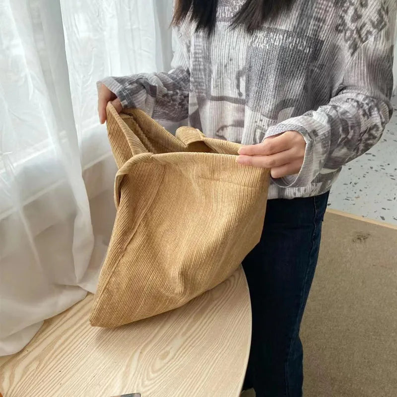 Women Canvas Shoulder Bags Ladies Solid Messenger Handbags Big Capacity Shopper