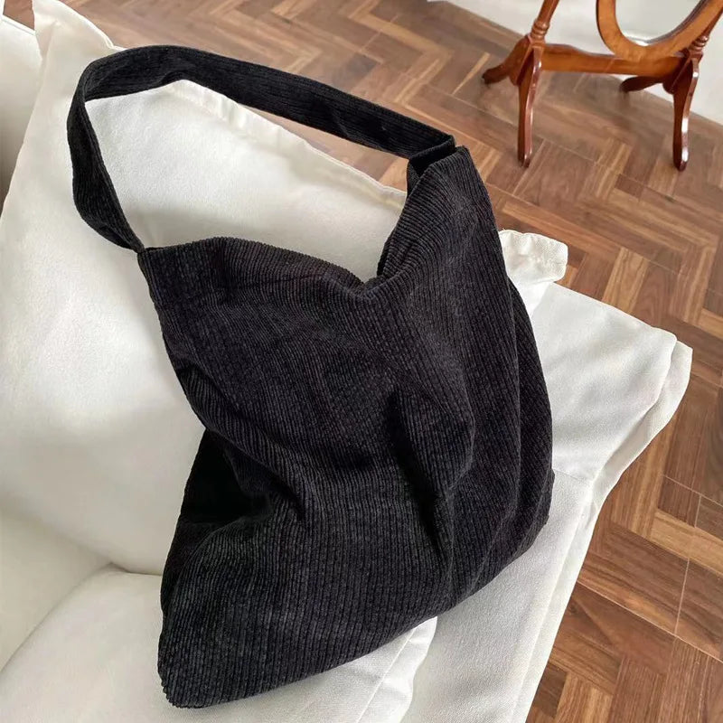Women Canvas Shoulder Bags Ladies Solid Messenger Handbags Big Capacity Shopper