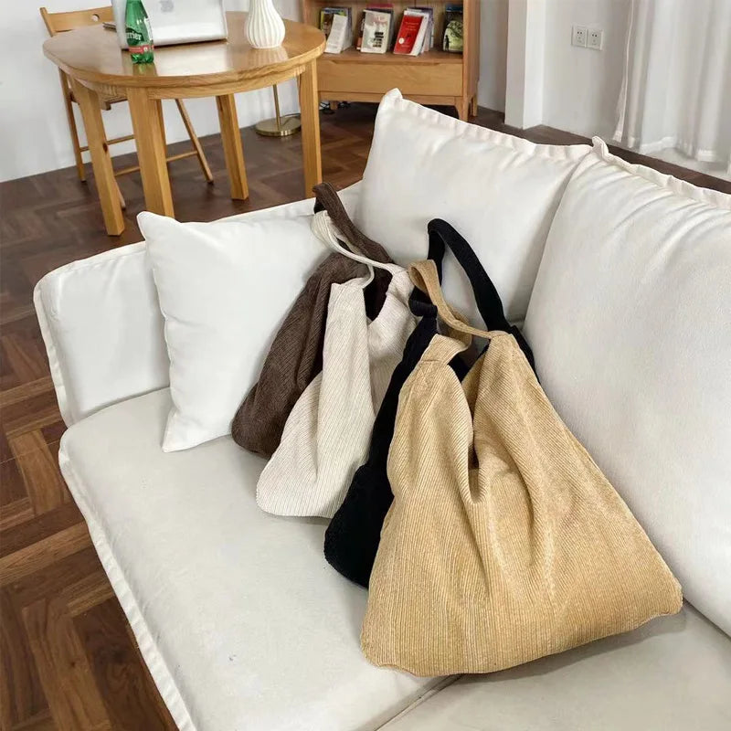 Women Canvas Shoulder Bags Ladies Solid Messenger Handbags Big Capacity Shopper