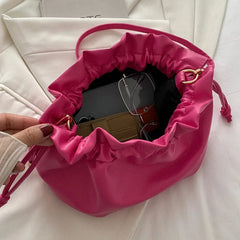 Vintage Ruched Shoulder Bag Women Small Tote