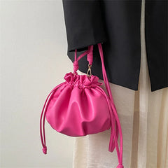 Vintage Ruched Shoulder Bag Women Small Tote