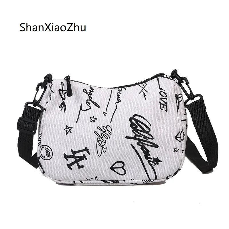 Women's Graffiti Canvas Tote Bag Large Shoulder Handbag