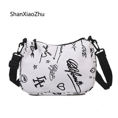 Women's Graffiti Canvas Tote Bag Large Shoulder Handbag