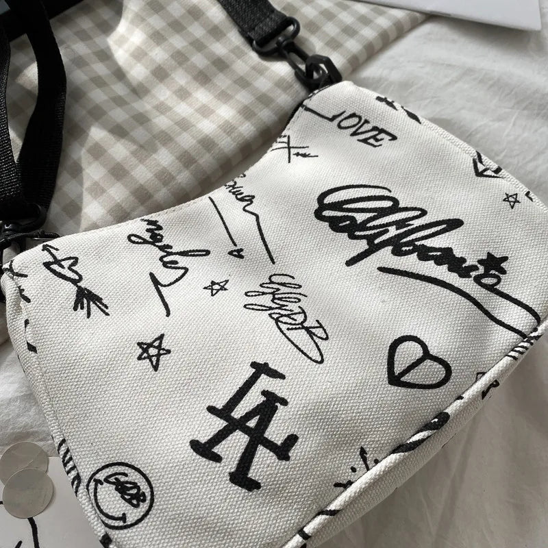 Women's Graffiti Canvas Tote Bag Large Shoulder Handbag