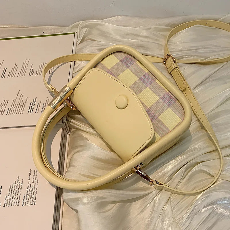 Plaid Leather Messenger Bag Waist Bag Women Bags