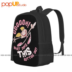 Dexters Laboratory Cartoon Dee Dee Button Backpack Large Capacity