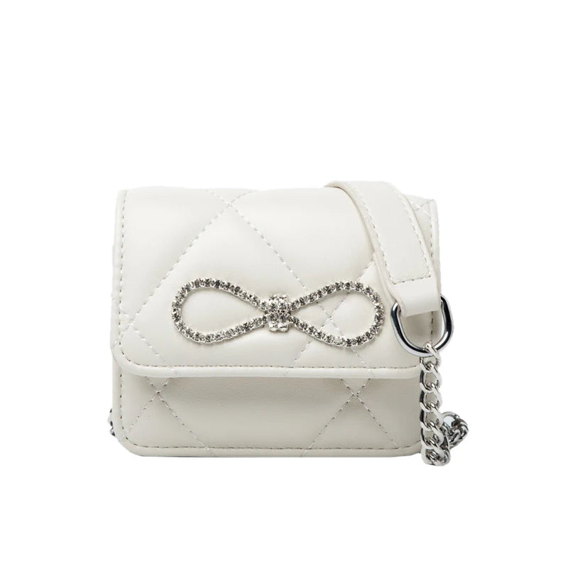 Diamond Bow Mini Square Crossbody Bag Chain Shoulder Mess