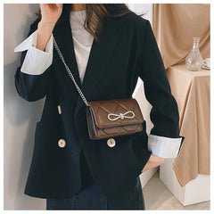 Diamond Bow Mini Square Crossbody Bag Chain Shoulder Mess