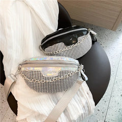 Diamond Crossbody Fanny Waist Bag Zipper Chest Phone Pack