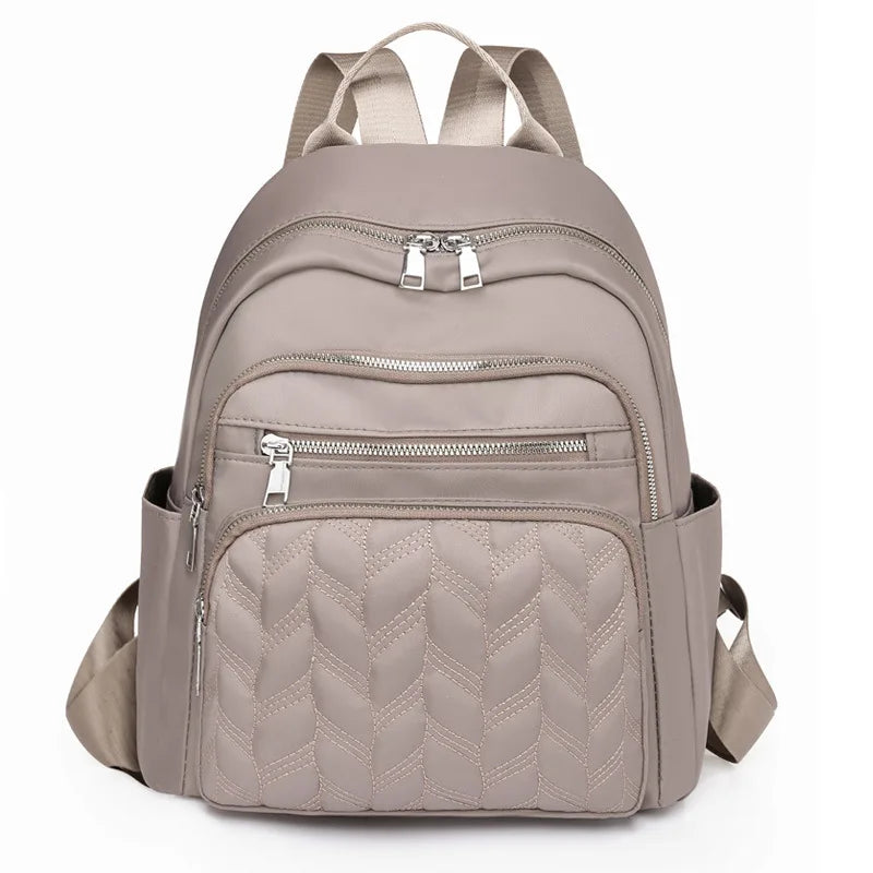 Diamond Lattice Oxford Backpacks For Women Large Capacity Female Travel Bags