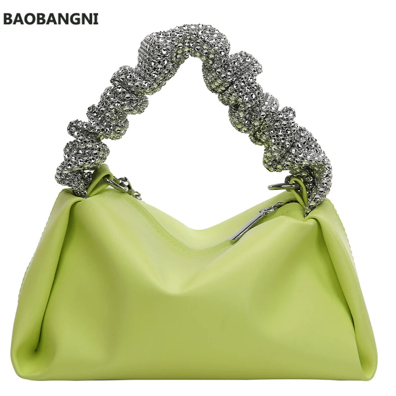 Diamond Pleated Tote Bag Soft PU Leather Women's Handbag
