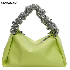 Diamond Pleated Tote Bag Soft PU Leather Women's Handbag