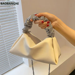 Diamond Pleated Tote Bag Soft PU Leather Women's Handbag