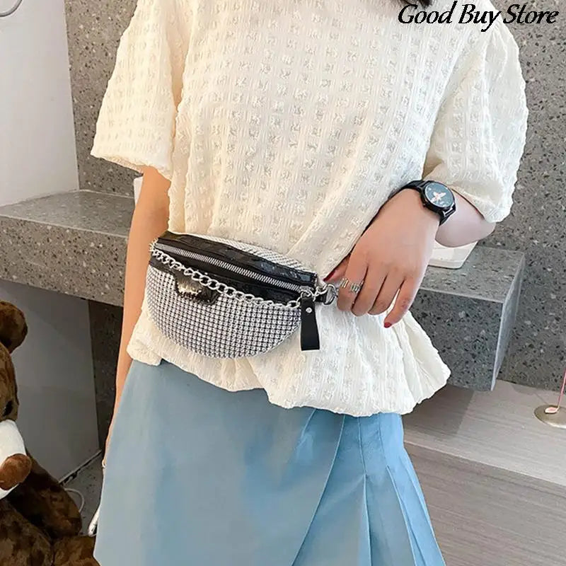 Diamond Sequin Fanny Pack Women Belt Bags Party Wedding