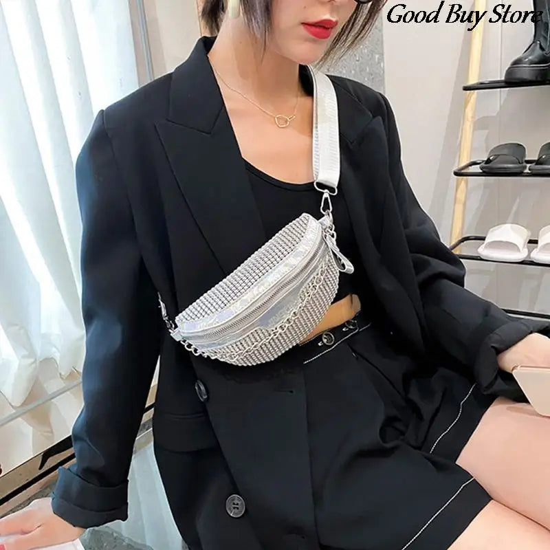 Diamond Sequin Fanny Pack Women Belt Bags Party Wedding