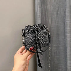 Diamonds Bucket Chain Shoulder Bags Rhinestones Crossbody Tote Handbags