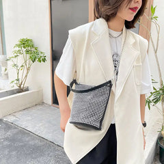 Diamonds PU Shoulder Bags Women Large Capacity Bucket Bag