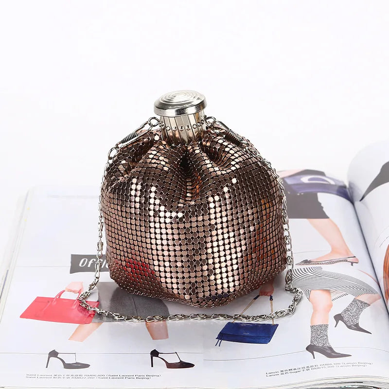Diamonds Shoulder Women's Bag Handbag for Woman Shining Flagon Evening Bags
