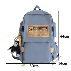 Solid Teenage Girls College Schoolbag Women Backpack Student Large Capacity