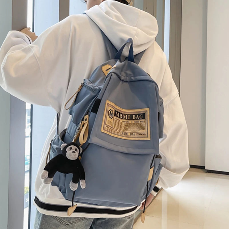 Solid Teenage Girls College Schoolbag Women Backpack Student Large Capacity