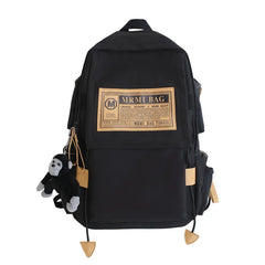 Solid Teenage Girls College Schoolbag Women Backpack Student Large Capacity