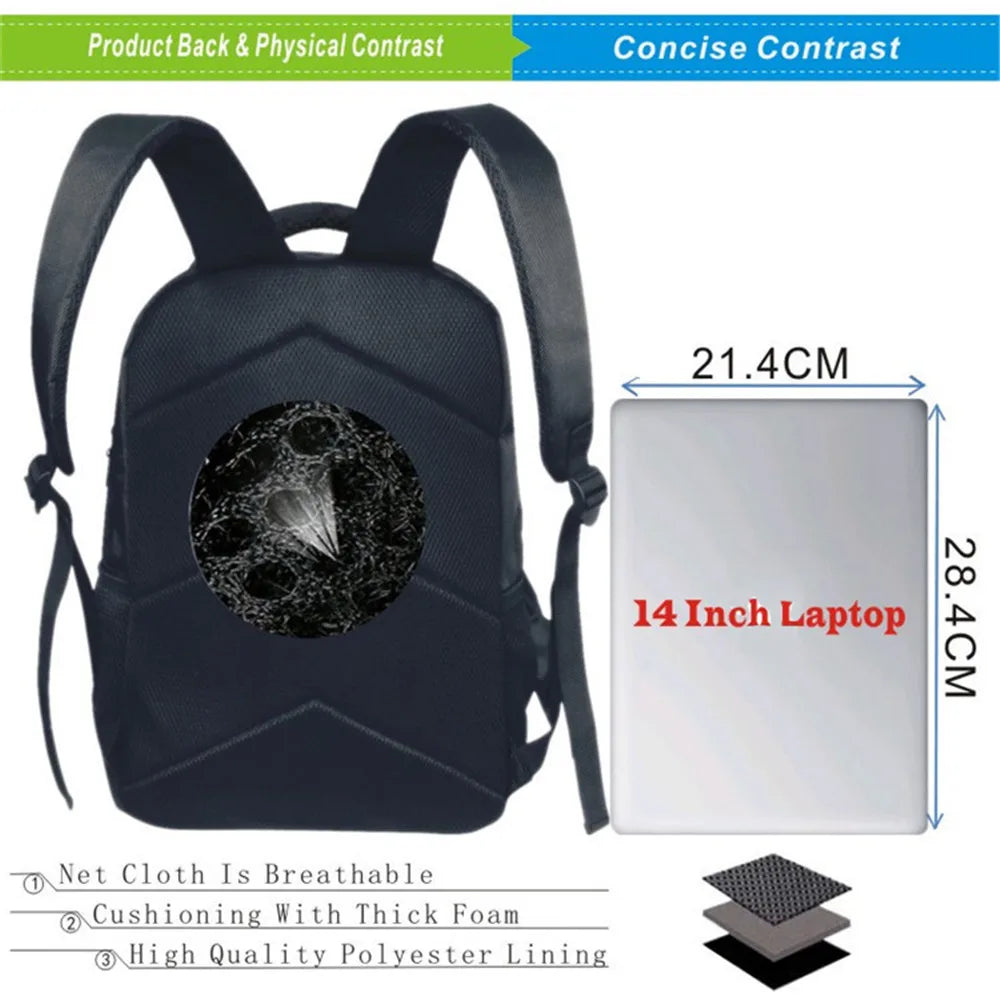 3D Printed T. Rex Dinosaur Backpack 16-inch School Bag for Boys and Girls