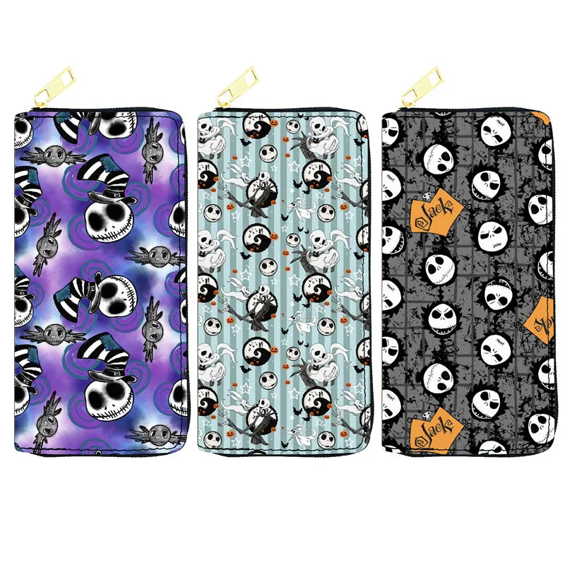 Nightmare Before Christmas Wallet Skeleton Jack Sally Print Clutch