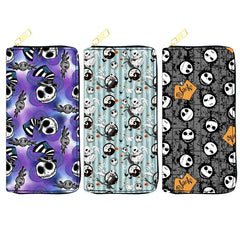 Nightmare Before Christmas Wallet Skeleton Jack Sally Print Clutch