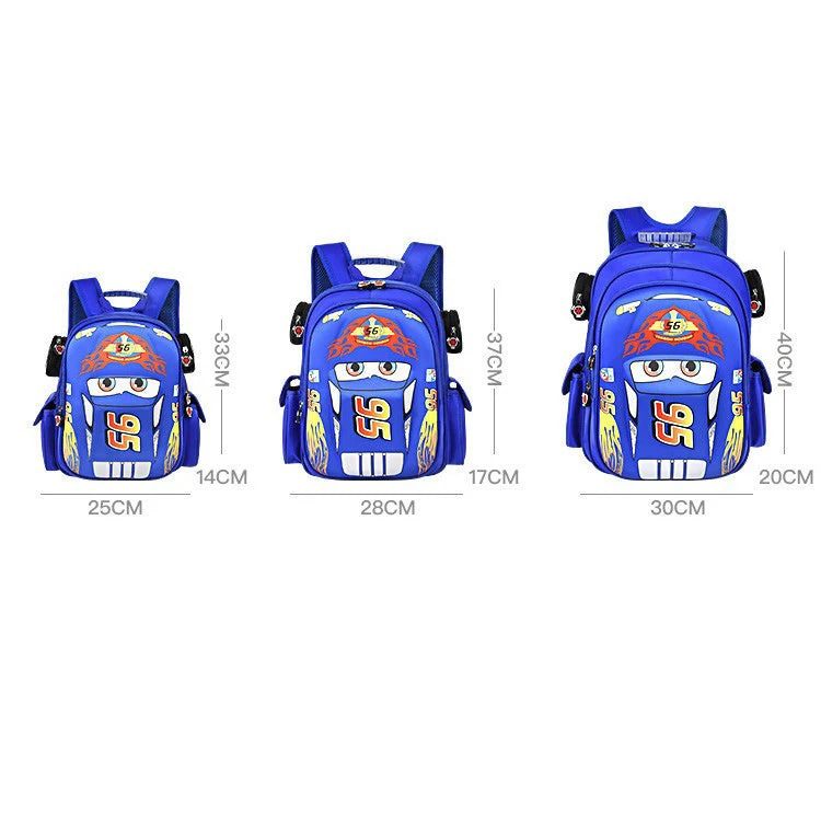 Kids 3D Car Schoolbags Backpacks For Boys 3-12 Cartoon Lightning