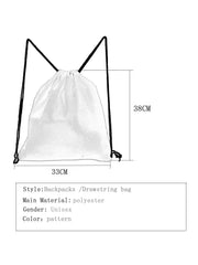 Princess Snow Drawstring Backpack Girl Bookbag Portable Storage Bag