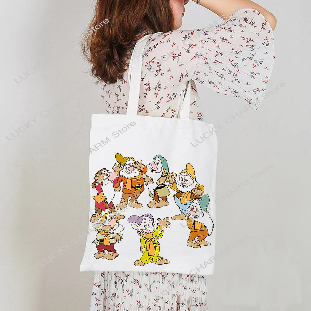 Snow White Canvas Shoulder Bag Waterproof Handbag
