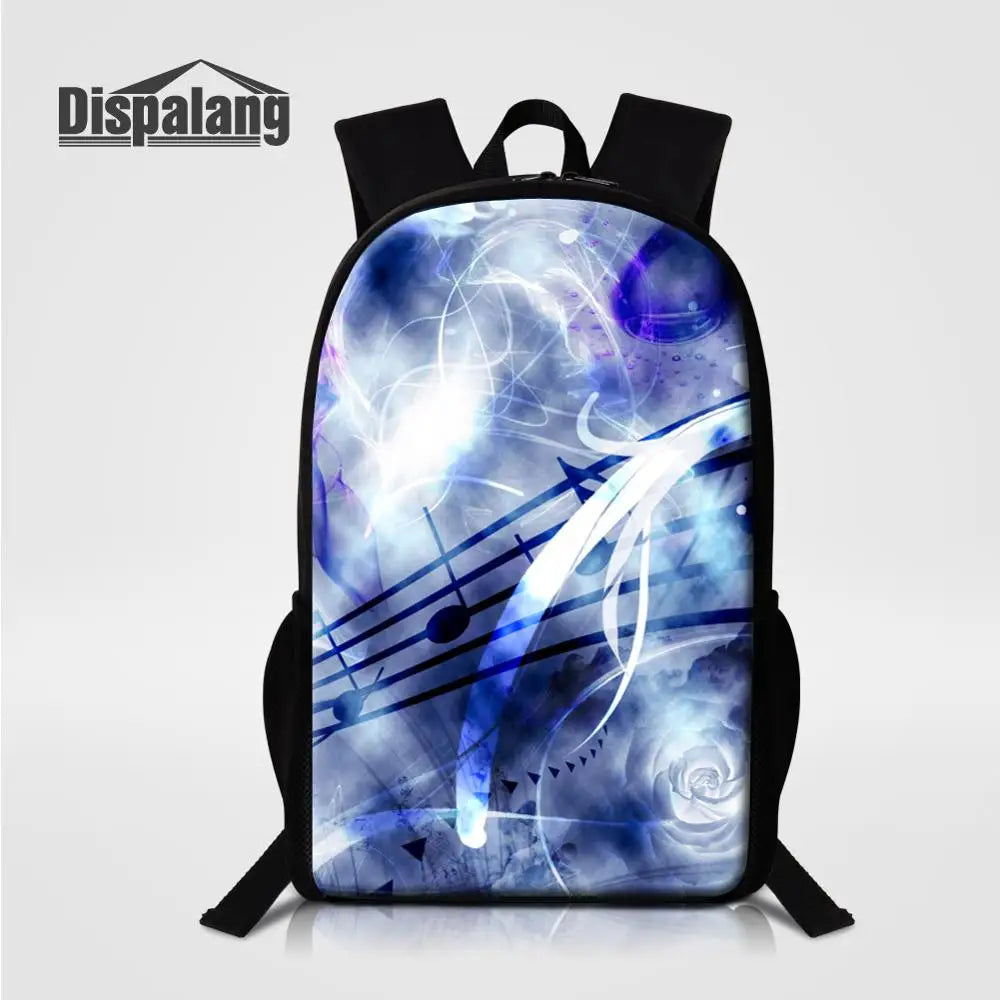 Music Note Print School Bag for Teenagers Girls Middle School Students