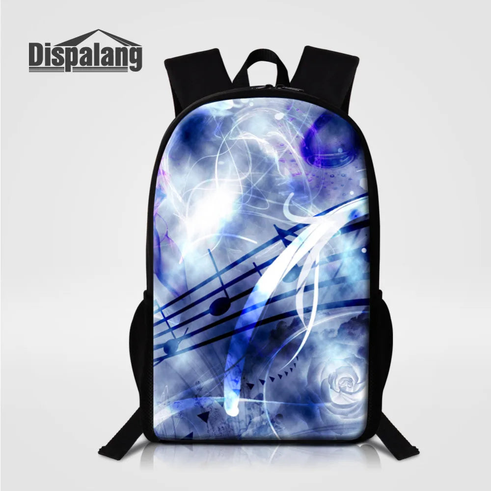 Music Note Print School Bag for Teenagers Girls Middle School Students