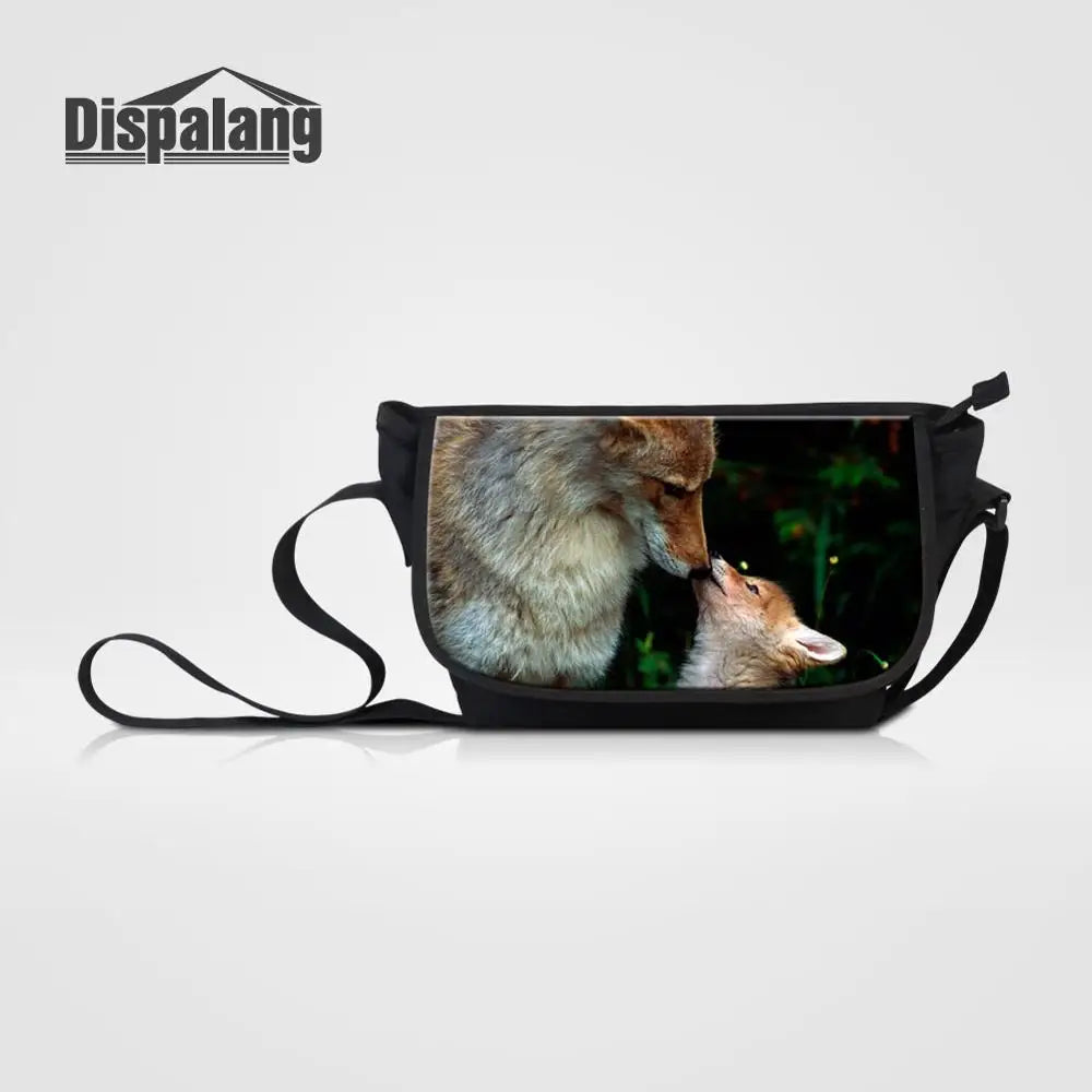 Fox Prints Messenger Bag For Girls Boys Teenagers Crossbody Bag
