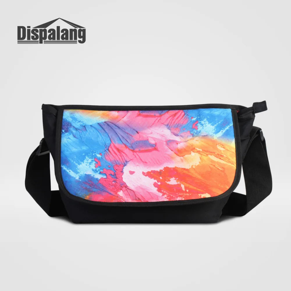 Wolf Animal Print Laptop Shoulder Bag Canvas Messenger Causal Handbag