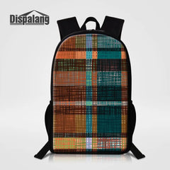 Striped School Backpacks For Men Women Kids Bag Large Capacity