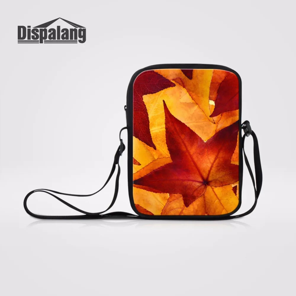 Maple Leaves Prints Small Travel Crossbody Bag