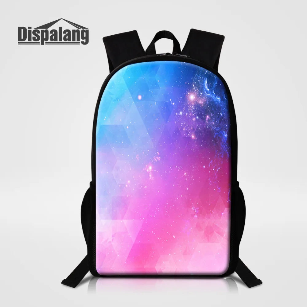 Galaxy Print School Backpack for Teenagers Lightweight Book Bag