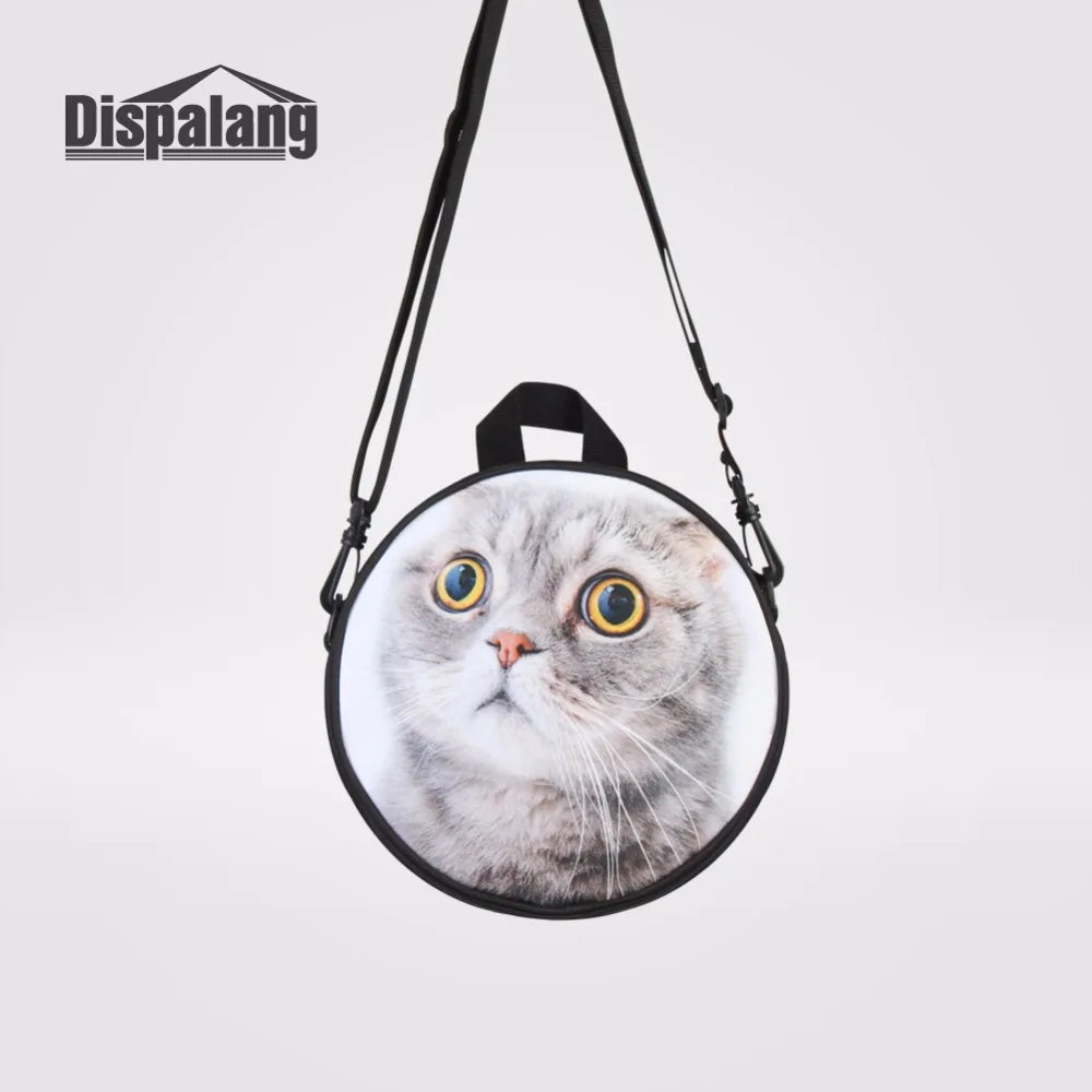 Cartoon Style School Bags for Kids Girls - Round Children Shoulder Bag