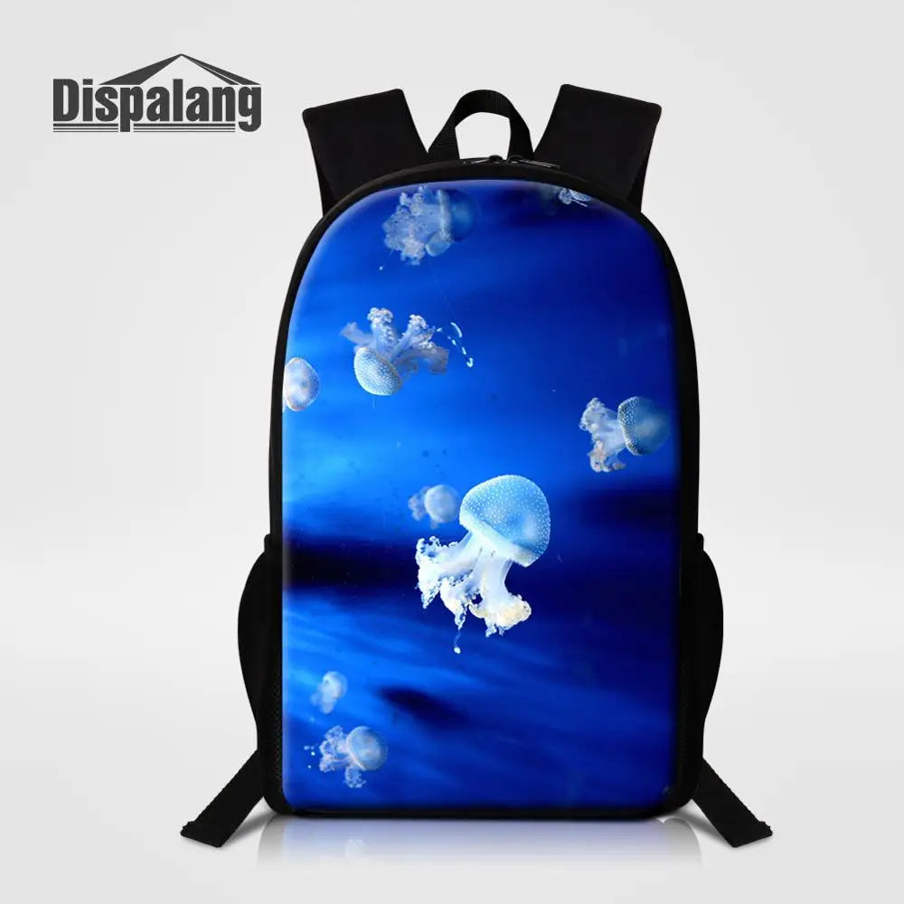 Jellyfish Print School Backpack for Teens Girls Boys