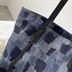 Distressed Denim Shoulder Bags Retro Panelled Underarm Harajuku