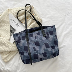 Distressed Denim Shoulder Bags Retro Panelled Underarm Harajuku