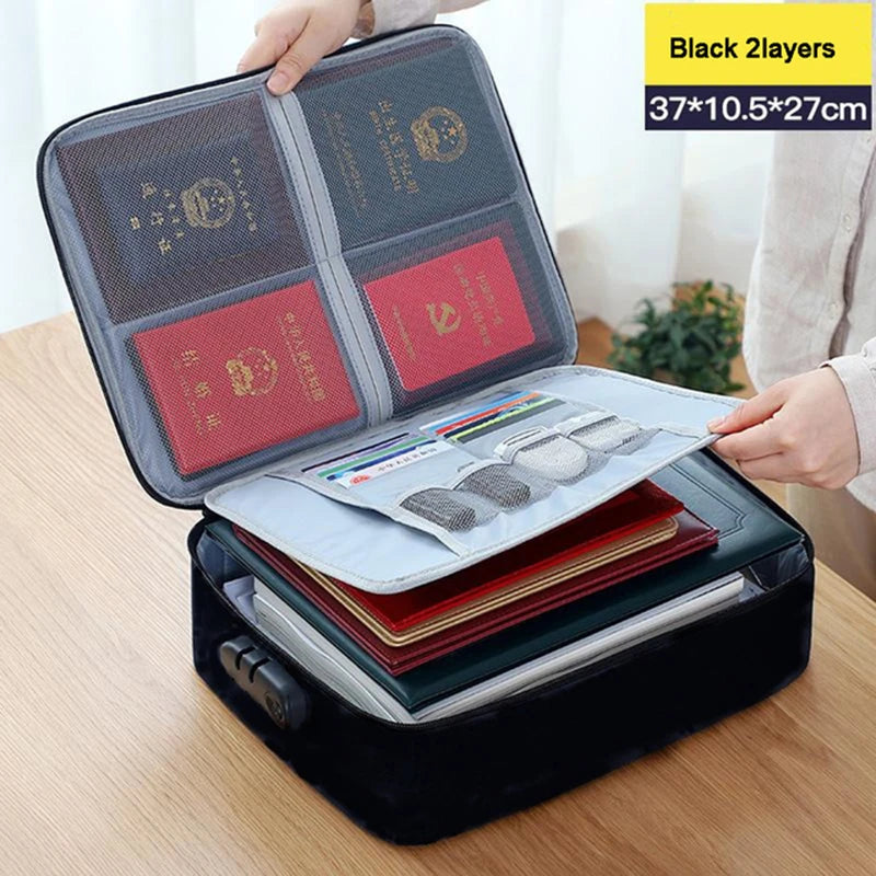 Waterproof Document Organizer Bag with Lock Privacy Security